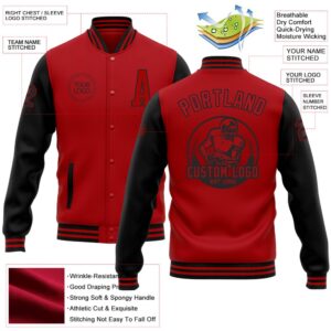 Custom Red Black Bomber Full Snap Varsity Baseball Jacket Custom Team Jacket 2 jl1ils.jpg