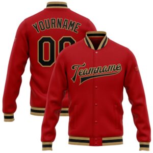 Custom Red Black Old Gold Bomber Full&hellip;