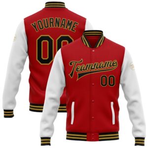 Custom Red Black Old Gold Bomber Full&hellip;