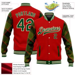 Custom Red Green Cream Check Board 3D Pattern Design Bomber Full Snap Baseball Jacket Custom Team Jacket 2 x5mv7m.jpg