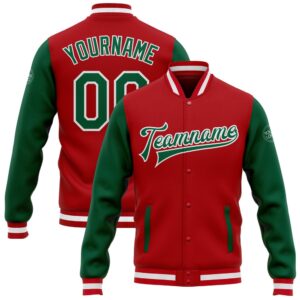 Custom Red Kelly Green White Bomber Full&hellip;