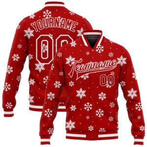 Custom Red White Christmas 3D Bomber Full&hellip;