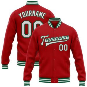 Custom Red White Kelly Green Bomber Full&hellip;