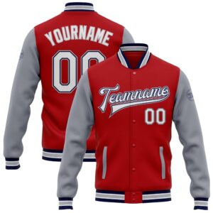 Custom Red White Navy Gray Bomber Full&hellip;