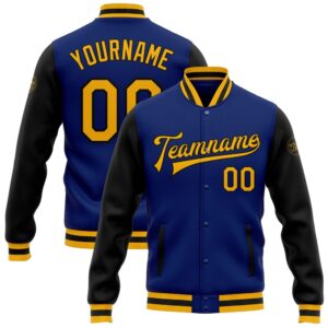 Custom Royal Gold Black Bomber Full Snap&hellip;