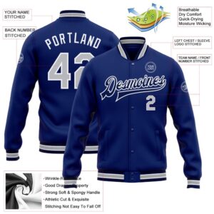 Custom Royal Gray Navy Bomber Full Snap Baseball Jacket Custom Team Jacket 2 ipfzwy.jpg