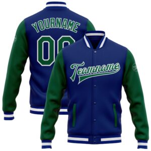 Custom Royal Kelly Green White Bomber Full&hellip;