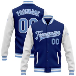 Custom Royal Light Blue White Bomber Full&hellip;