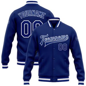 Custom Royal Royal White Bomber Full Snap&hellip;