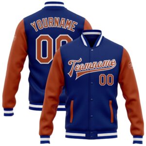 Custom Royal Texas Orange White Bomber Full&hellip;