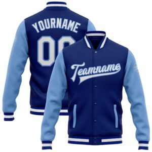 Custom Royal White Light Blue Bomber Full&hellip;