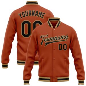 Custom Texas Orange Black Old Gold Bomber&hellip;