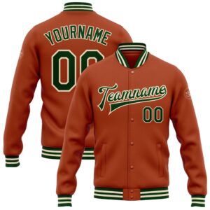 Custom Texas Orange Green Cream Bomber Full&hellip;