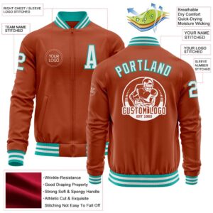 Custom Texas Orange White Aqua Bomber Varsity Baseball Jacket Custom Team Jacket 2 sxlpja.jpg