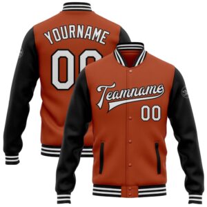 Custom Texas Orange White Black Bomber Full&hellip;