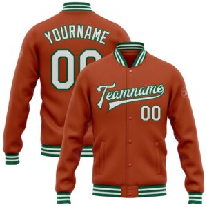Custom Texas Orange White Kelly Green Bomber&hellip;