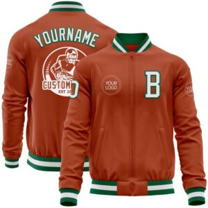 Custom Texas Orange White Kelly Green Bomber&hellip;