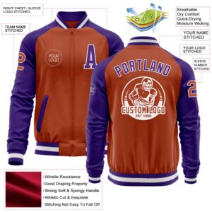 Custom Texas Orange White Purple Bomber Varsity Baseball Jacket Custom Team Jacket 2 elujke.jpg