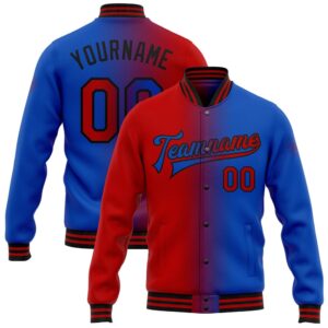 Custom Thunder Blue Red Black Bomber Full&hellip;