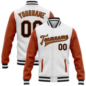 Custom White Black Texas Orange Bomber Full&hellip;