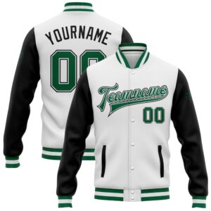 Custom White Kelly Green Black Bomber Full&hellip;