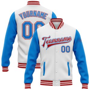 Custom White Powder Blue Red Bomber Full&hellip;