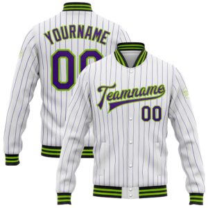 Custom White Purple Pinstripe Neon Green Black&hellip;