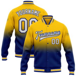 Custom Yellow White Royal Bomber Full Snap&hellip;