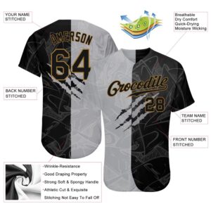 Graffiti Pattern Black Old Gold 3D Authentic Baseball Jersey Custom Baseball Jersey Personalized Sport Jersey 2 phqxmg.jpg