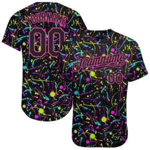 Graffiti Pattern Black-Pink 3D Neon Splatter Authentic&hellip;