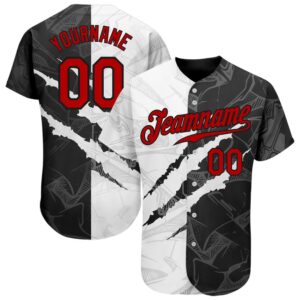 Graffiti Pattern Red-Black 3D Scratch Authentic Baseball&hellip;
