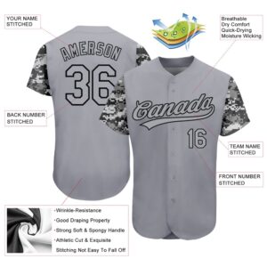 Gray Gray Black Camo 3D Pattern Design Authentic Baseball Jersey Custom Baseball Jersey Personalized Sport Jersey 2 sqi4a3.jpg