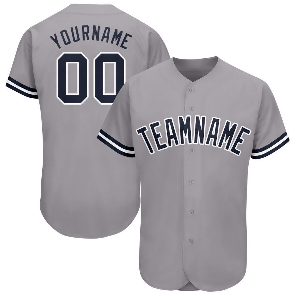 Gray Navy-White Baseball Jersey, Custom Baseball Jersey, Personalized Sport Jersey Gray Navy-White Baseball Jersey, Custom Baseball Jersey, Personalized Sport Jersey