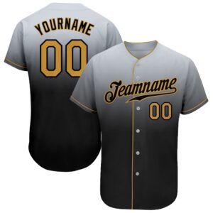 Gray Old Gold-Black Authentic Fade Fashion Baseball&hellip;