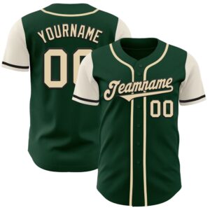 Green Cream-Black Authentic Two Tone Baseball Jersey,&hellip;