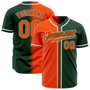 Green Orange-White Authentic Gradient Fashion Baseball Jersey,&hellip;