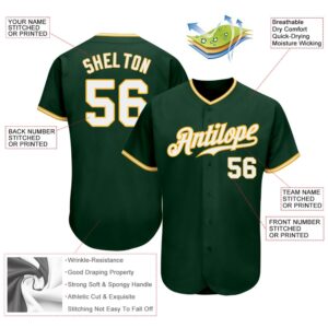 Green White Gold Authentic Baseball Jersey Custom Baseball Jersey Personalized Sport Jersey 2 j8npul.jpg