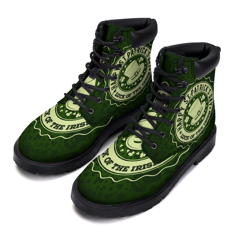 Hat And St. Patrick’s Day Clover Print Boots, St Patricks Day Boots, St Patricks Day Shoes Hat And St. Patrick’s Day Clover Print Boots, St Patricks Day Boots, St Patricks Day Shoes