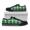 Green Tartan St. Patrick’s Day Print White Low Top Shoes, St Patricks Day Low Top, St Patrick Day Sneaker