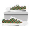 Irish Saint Patrick’s Day Tartan Print Black Low Top Shoes, St Patricks Day Low Top, St Patrick Day Sneaker