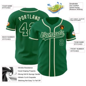 Kelly Green Kelly Green Cream Authentic Baseball Jersey Custom Baseball Jersey Personalized Sport Jersey 2 jd70mp.jpg