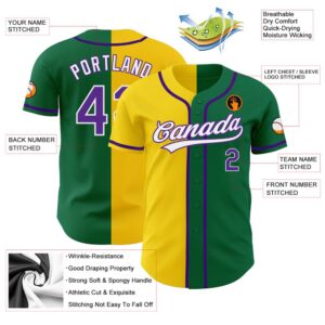 Kelly Green Purple Yellow Authentic Split Fashion Baseball Jersey Custom Baseball Jersey Personalized Sport Jersey 2 ogiahg.jpg