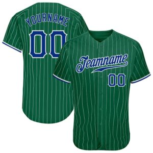 Kelly Green White Pinstripe Royal-White Authentic Baseball&hellip;