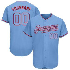 Light Blue Light Blue-Red Authentic Baseball Jersey,&hellip;