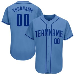 Light Blue Royal Authentic Baseball Jersey, Custom&hellip;