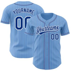 Light Blue White Pinstripe Royal Authentic Baseball&hellip;