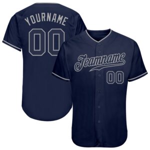 Navy Navy-Gray Authentic Baseball Jersey, Custom Baseball&hellip;