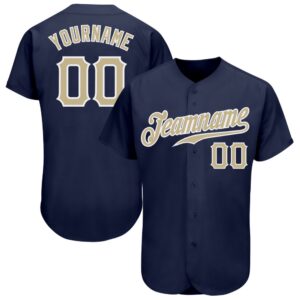 Navy Vegas Gold-White Authentic Baseball Jersey, Custom&hellip;