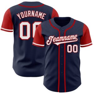 Navy White-Red Authentic Two Tone Baseball Jersey,&hellip;