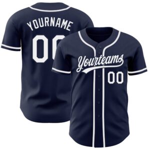 Navy White Authentic Baseball Jersey, Custom Baseball&hellip;